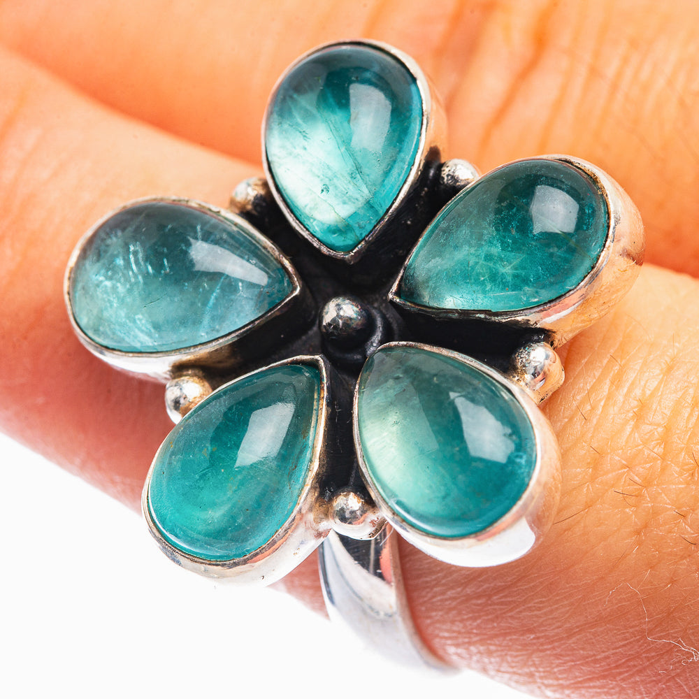 Blue Fluorite Ring Size 8.5 (925 Sterling Silver) R141919