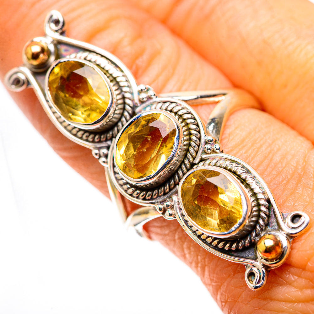 Large Faceted Citrine 925 Sterling Silver Ring Size 8.75 (925 Sterling Silver) RING139666