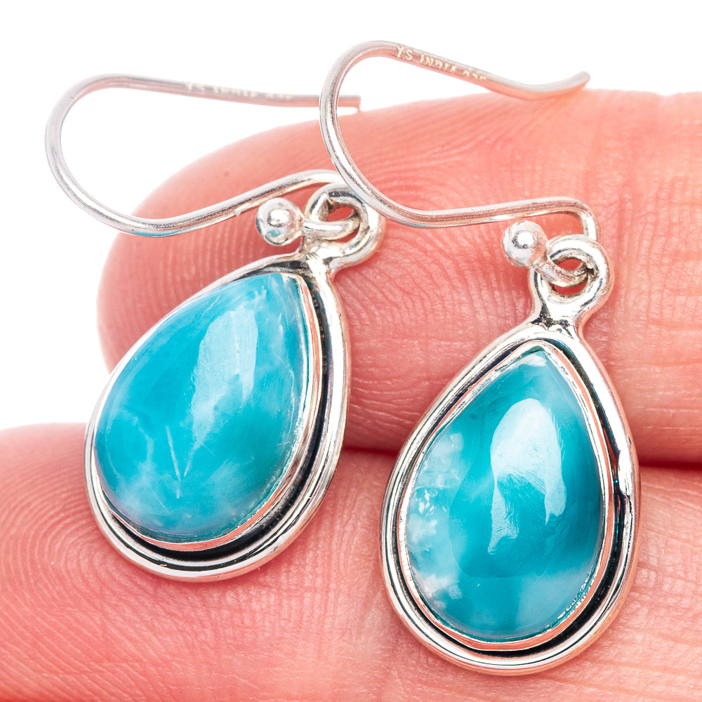 Larimar Earrings 1 1/4" (925 Sterling Silver) E433477