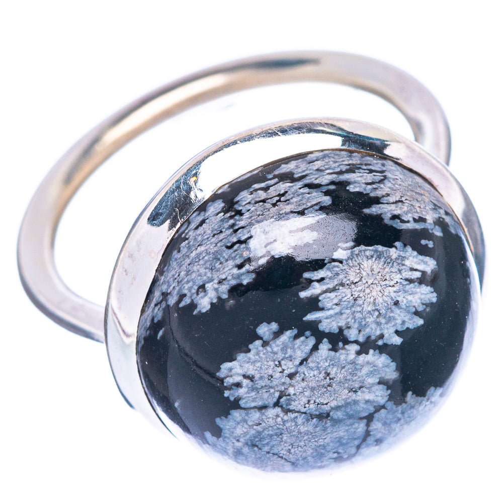 Snowflake Obsidian Ring Size 5.75 (925 Sterling Silver) R1292