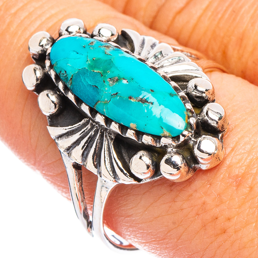 Arizona Turquoise Native Style Ring Size 9.75 (.925 Sterling Silver)