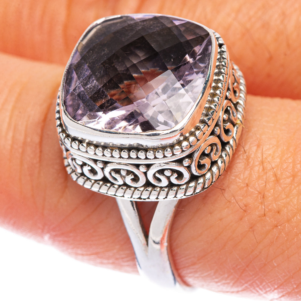 Faceted Pink Amethyst Ring Size 8.75 (925 Sterling Silver) R144591