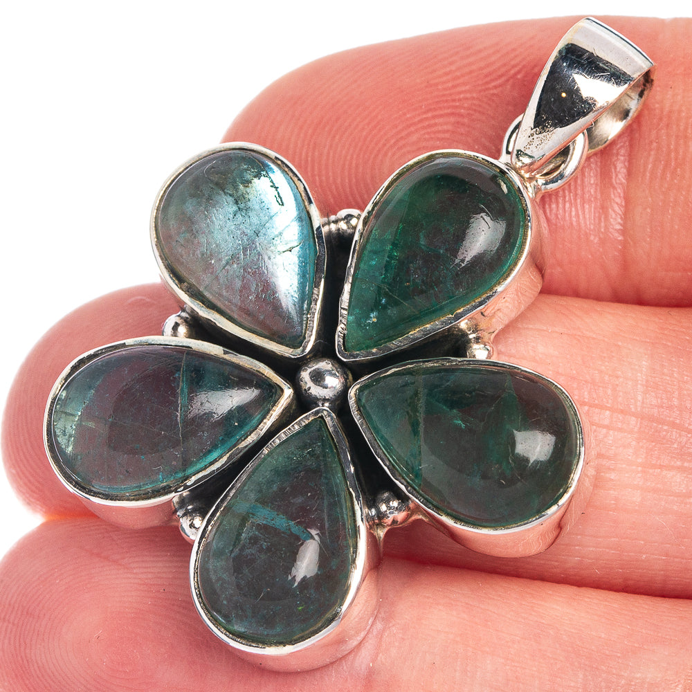 Blue Fluorite Pendant 1 1/2" (925 Sterling Silver) P39830