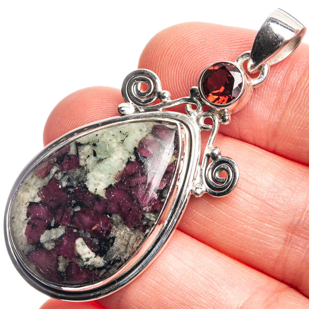 Russian Eudialyte, Garnet Pendant 2 1/8" (925 Sterling Silver) P39126