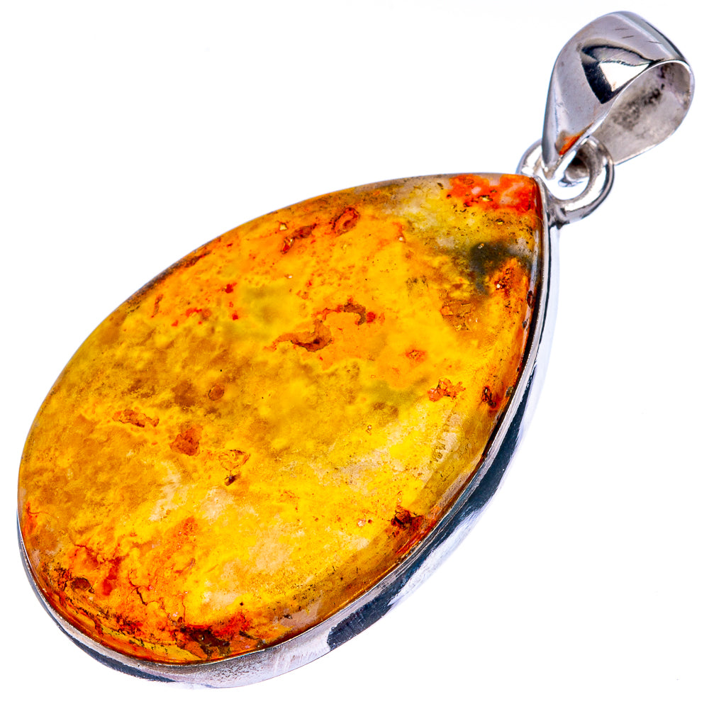 Bumblebee Jasper Pendant 1 5/8" (925 Sterling Silver) P42878