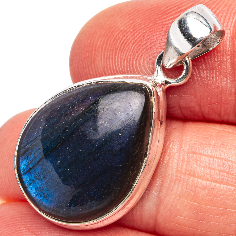 Labradorite Pendant 1 1/4" (.925 Sterling Silver)