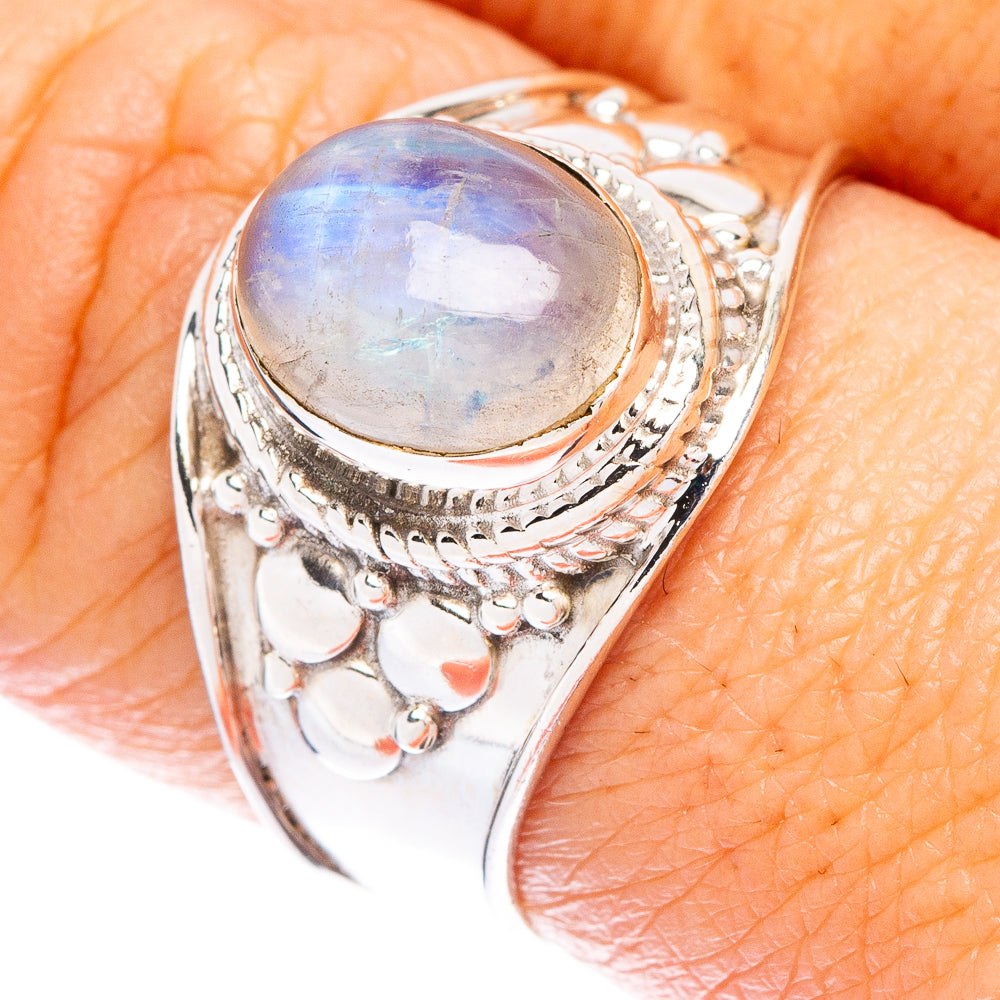 Rainbow Moonstone Ring Size 8.5 (925 Sterling Silver) R147018