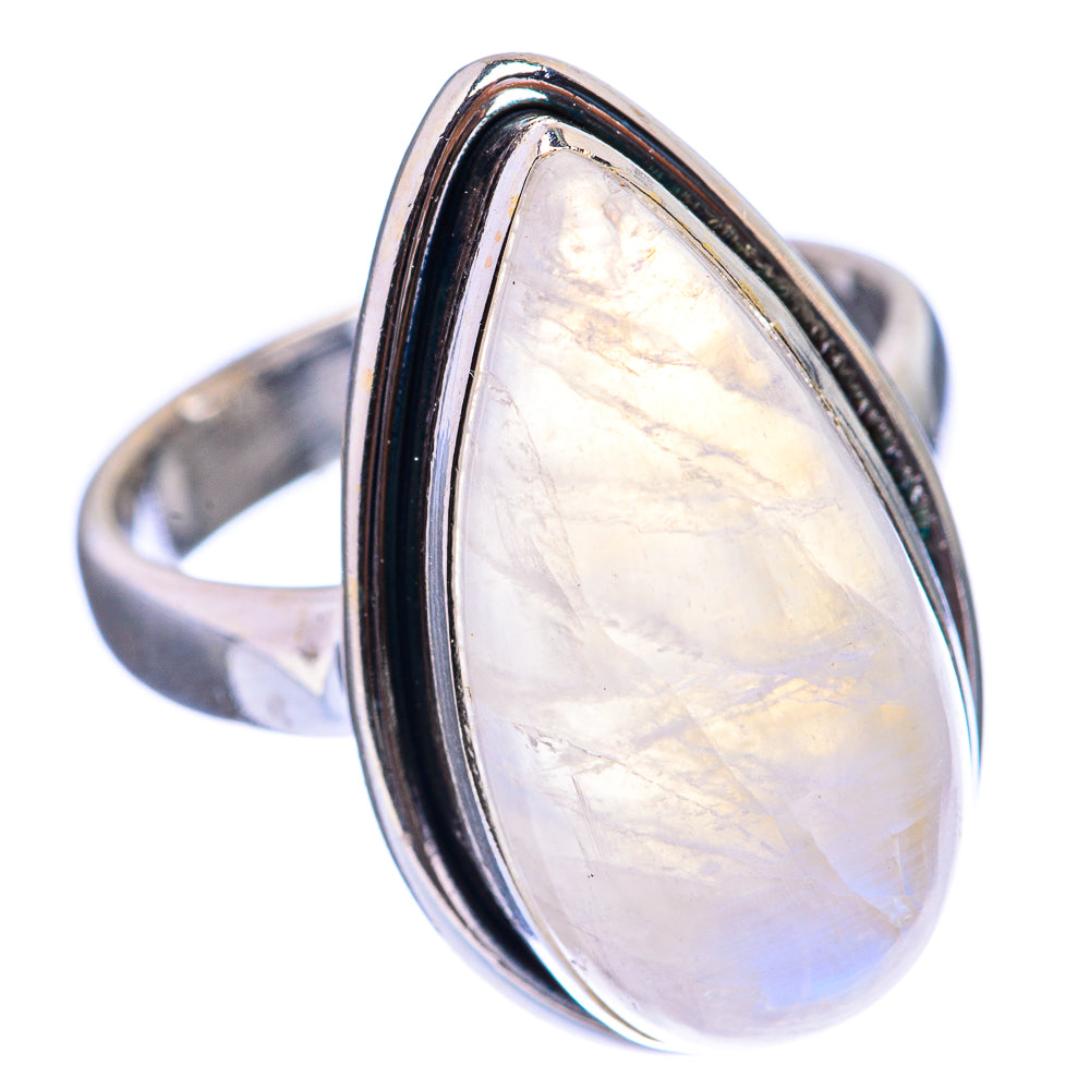 Rainbow Moonstone Ring Size 6.5 (925 Sterling Silver) R142823