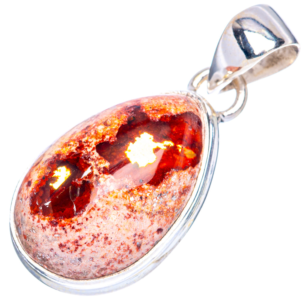 Rare Mexican Fire Opal Pendant 1 3/8" (925 Sterling Silver) P41715