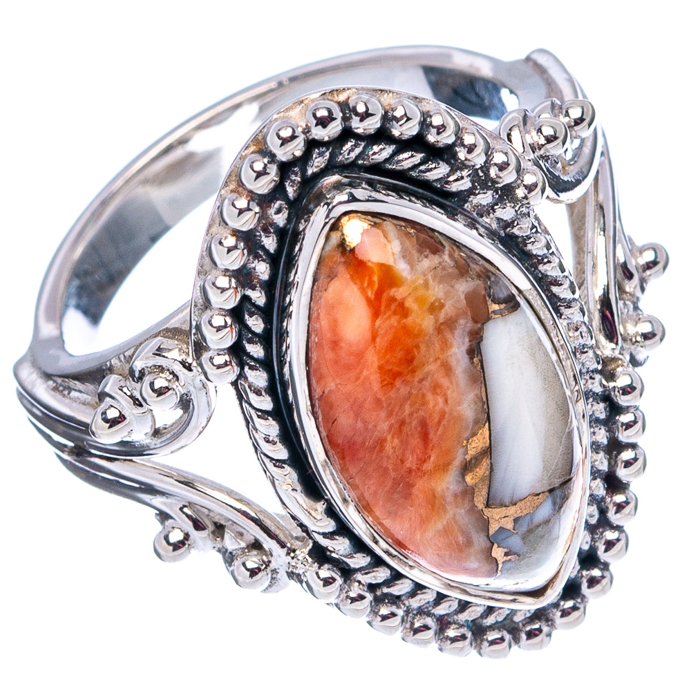 Premium Spiny Oyster Turquoise Ring Size 5.75 (.925 Sterling Silver)