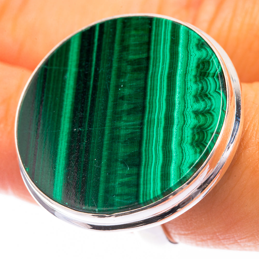 Large Malachite Ring Size 7 (925 Sterling Silver) R141458