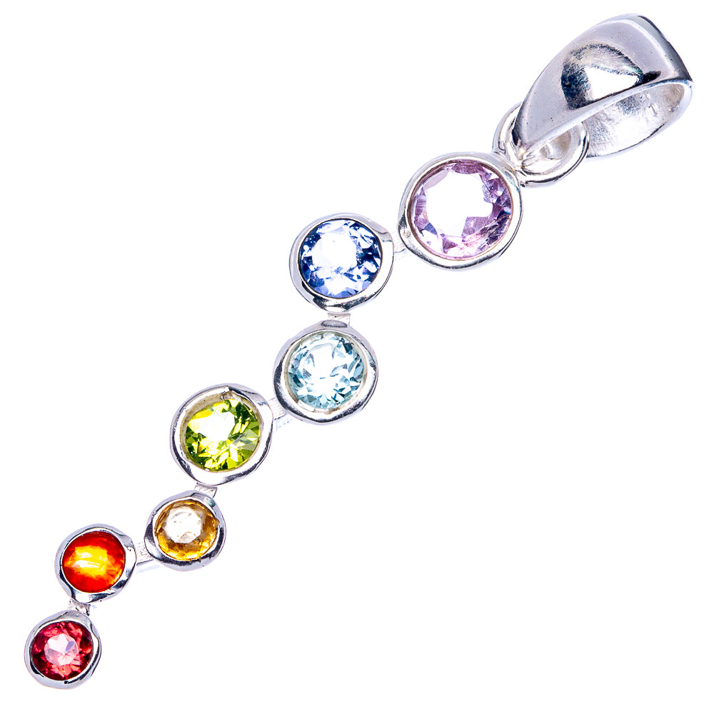 Rainbow Chakra Pendant 1 7/8" (925 Sterling Silver) P41867