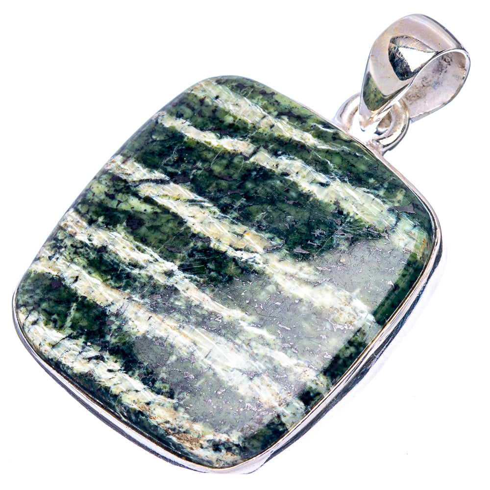 Swiss Green Opal Pendant 1 3/8" (925 Sterling Silver) P43186