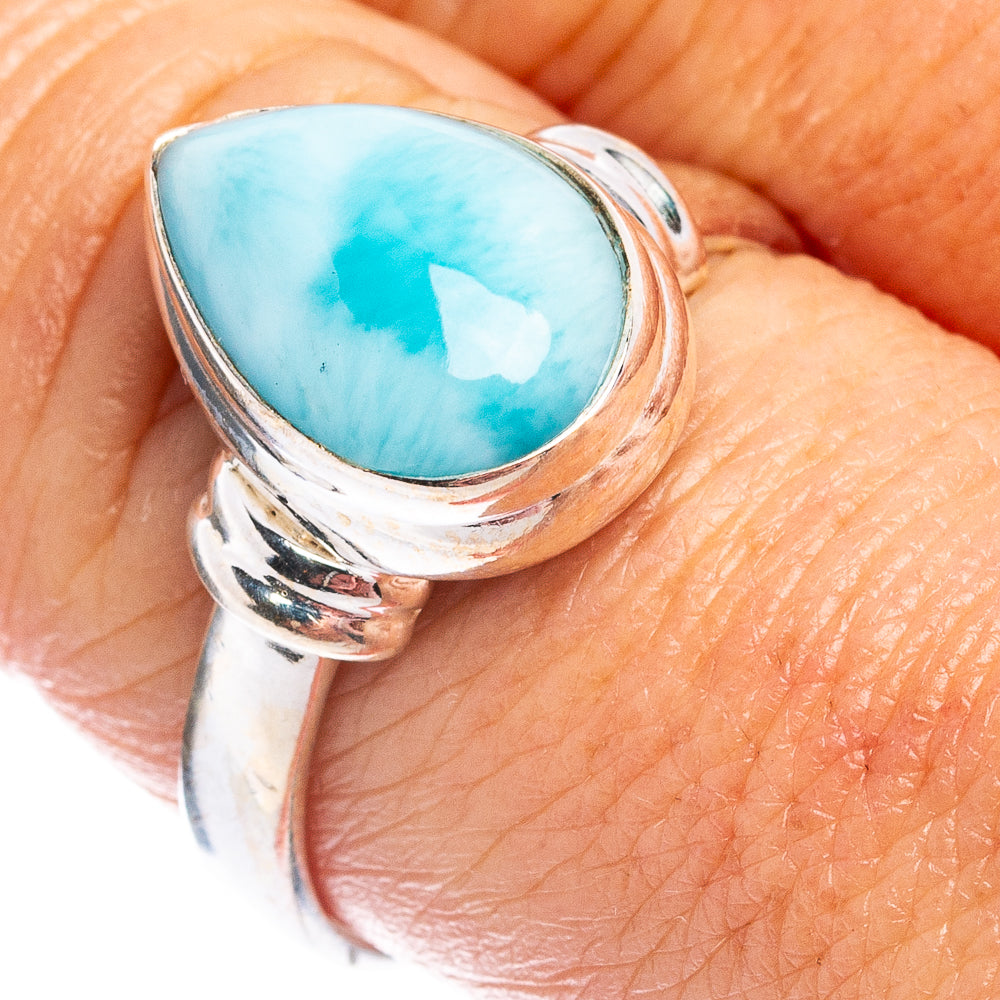 Rare Larimar Ring Size 8.75 (.925 Sterling Silver)