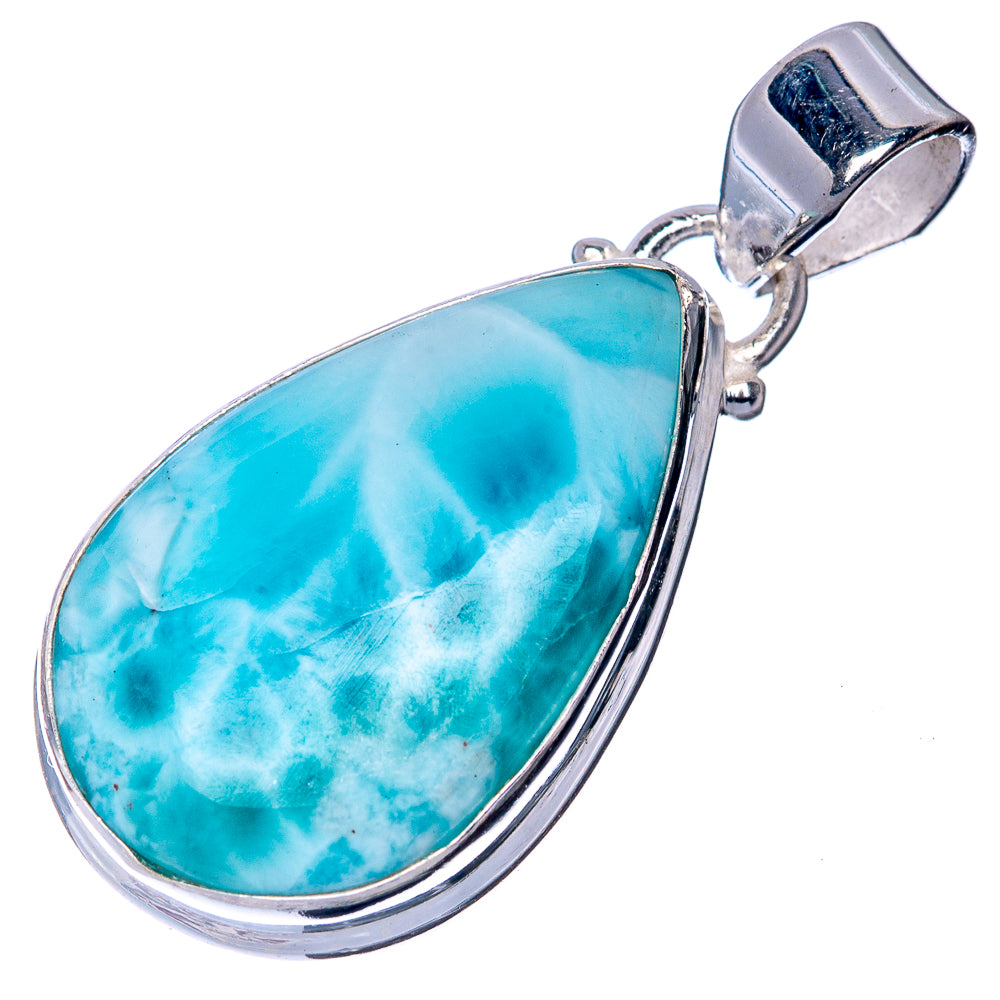 Larimar Pendant 1 3/8" (925 Sterling Silver) P40834