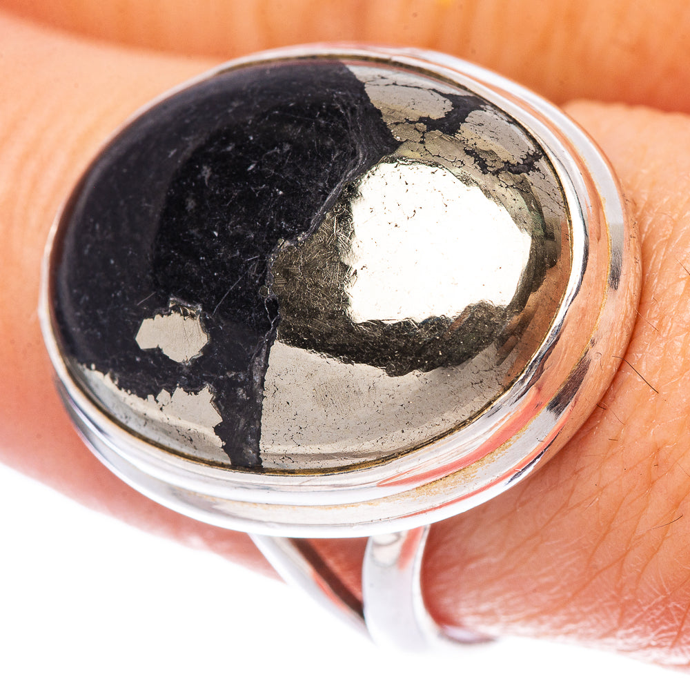 Magnetite Pyrite Ring Size 9 (925 Sterling Silver) R1736