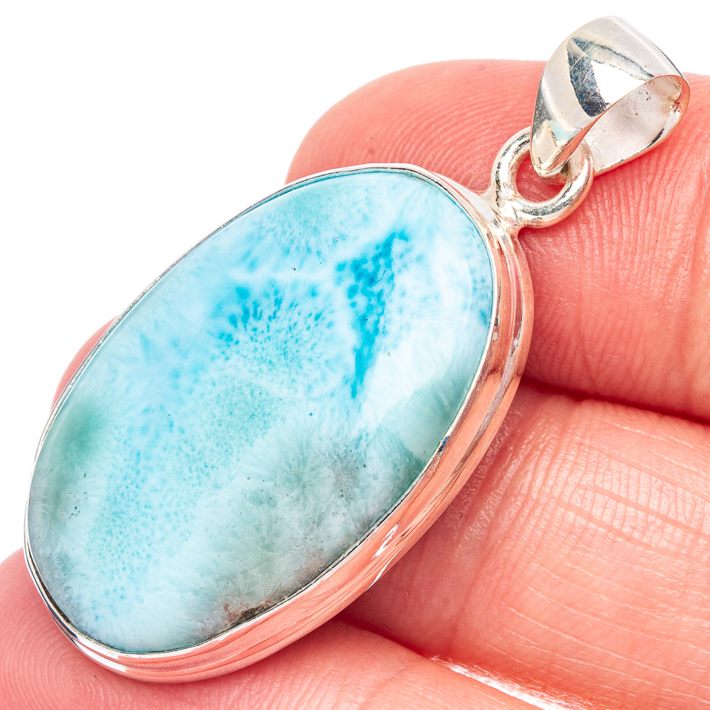 Larimar Pendant 1 5/8" (925 Sterling Silver) P44322