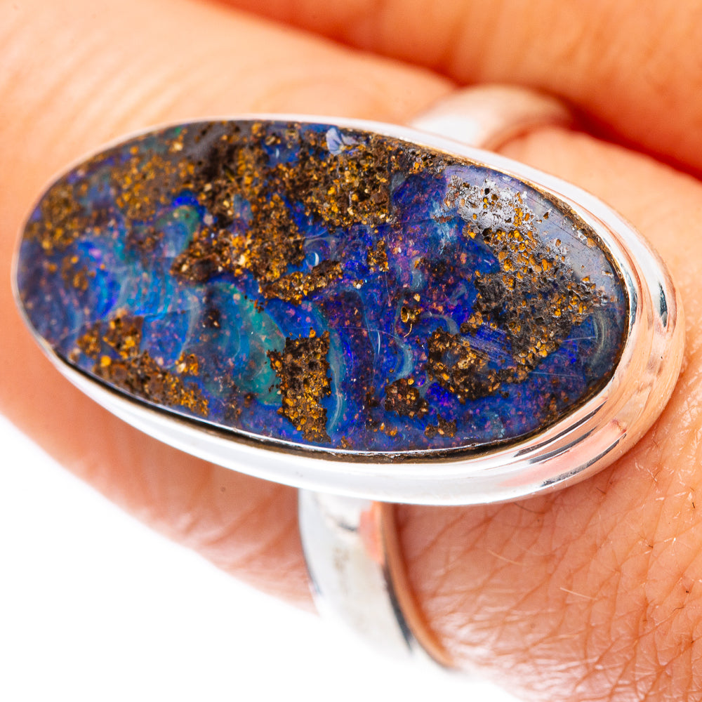 Rare Boulder Opal Ring Size 8.5 (925 Sterling Silver) R2232