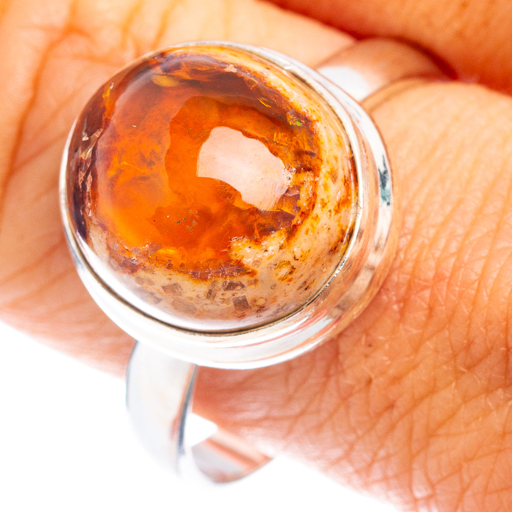 Rare Mexican Fire Opal Ring Size 11 (.925 Sterling Silver)