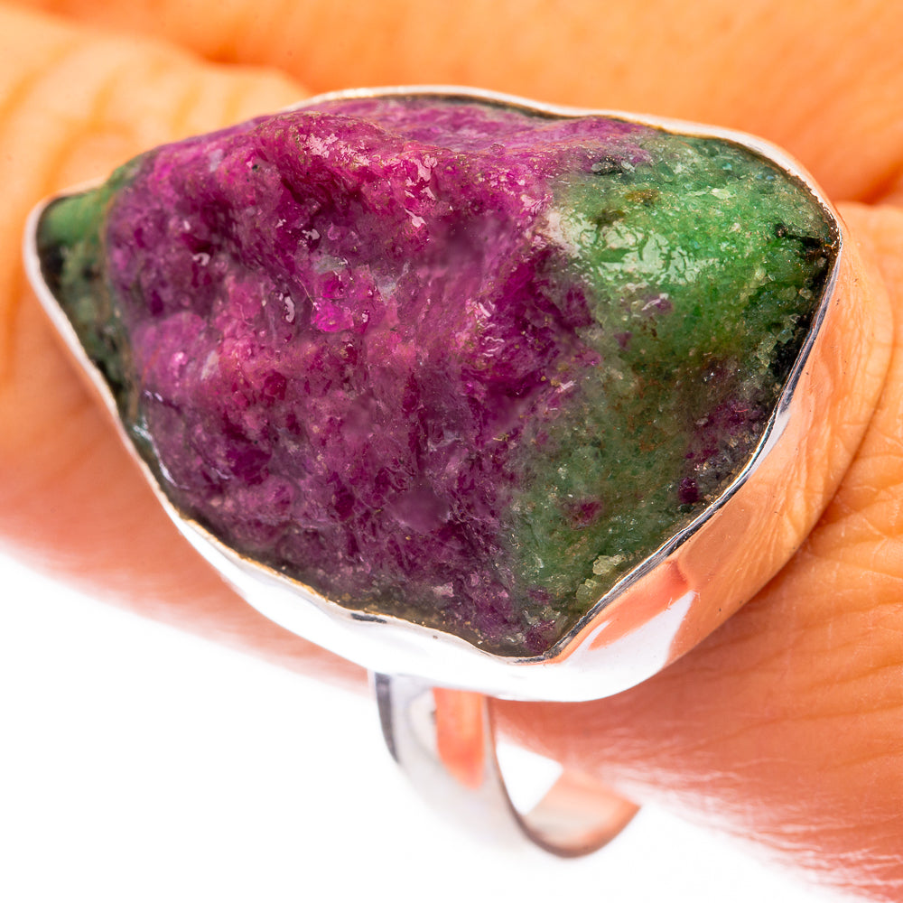 Large Raw Ruby Zoisite Ring Size 12.25 (925 Sterling Silver) R141607