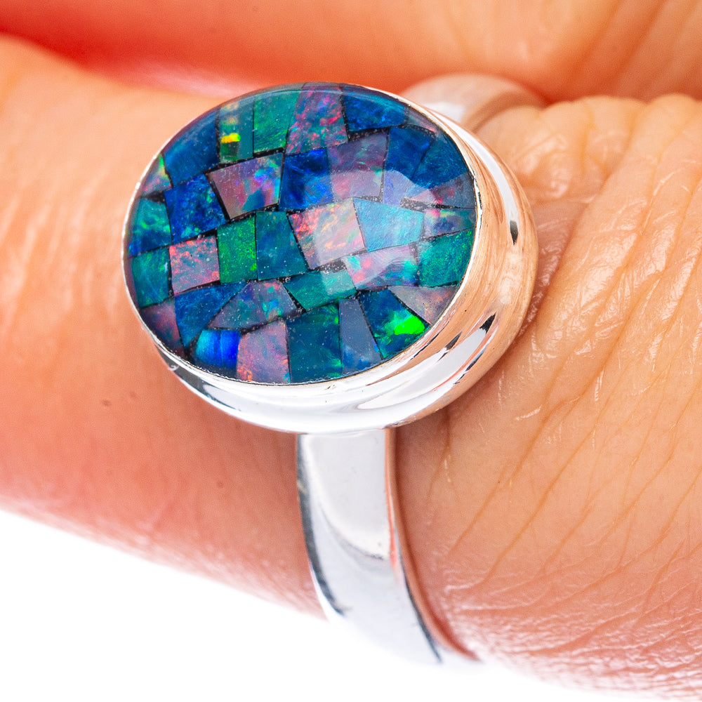 Rare Triplet Opal Ring Size 6.75 (925 Sterling Silver) R2922
