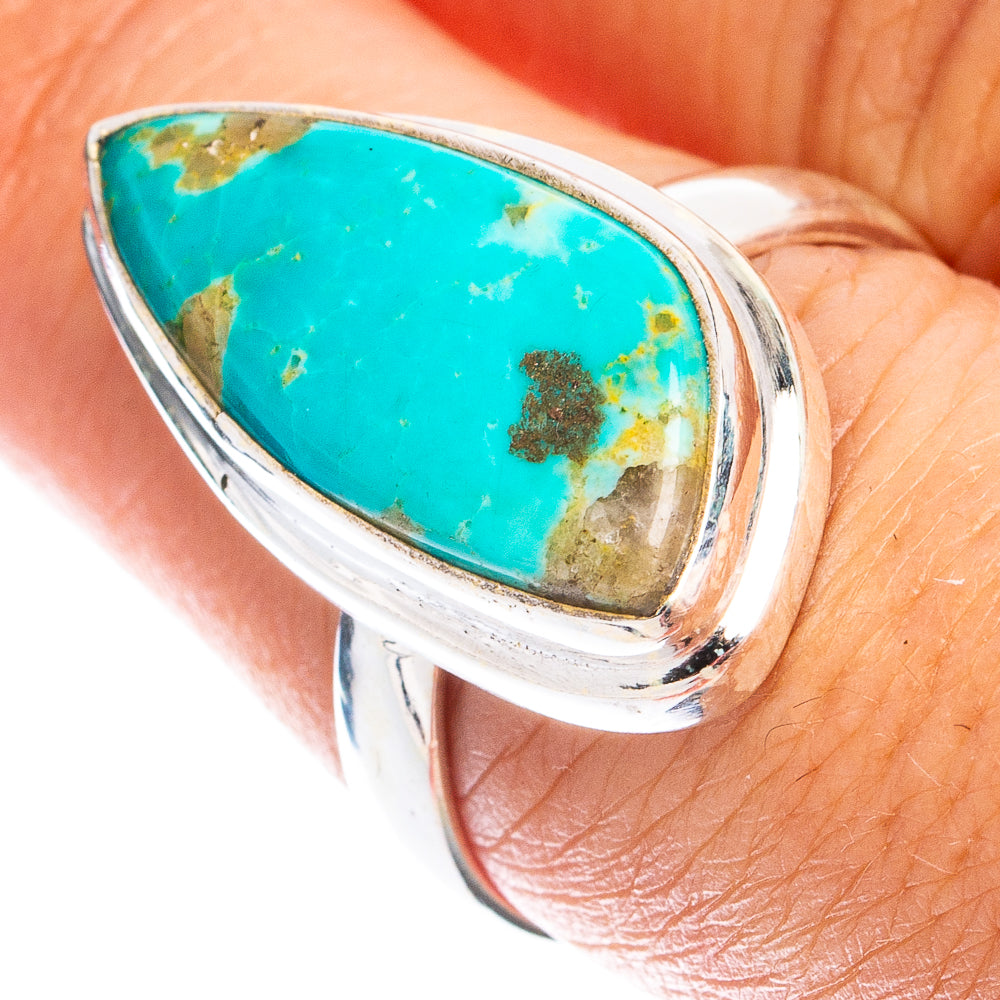 Rare Kingman Turquoise Ring Size 8 (925 Sterling Silver) R8356
