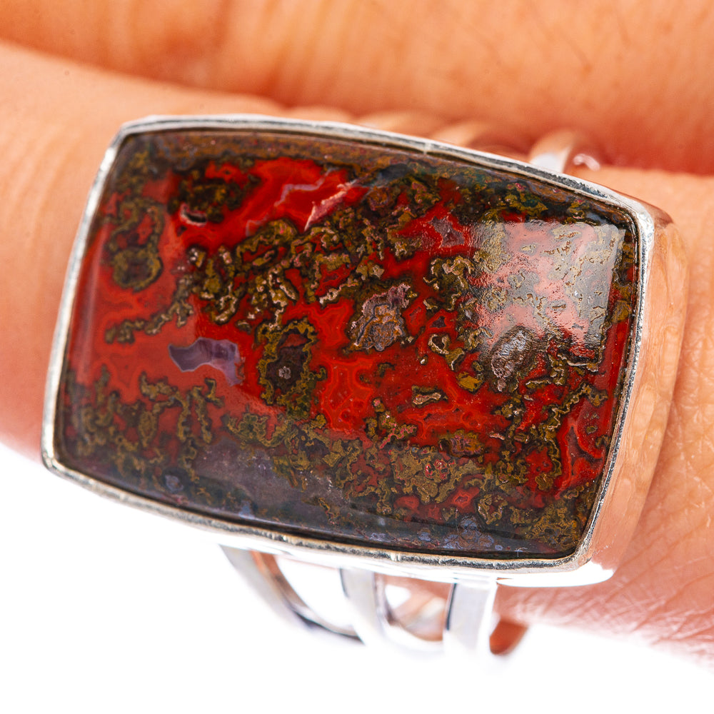 Large Moroccan Agate Ring Size 10.75 (925 Sterling Silver) R144647
