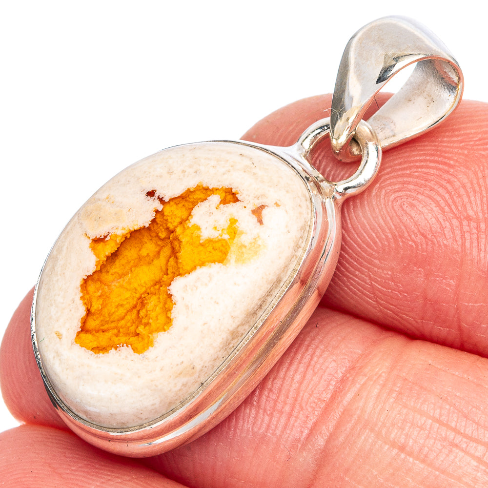 Rare Mexican Fire Opal Pendant 1 1/4" (925 Sterling Silver) P40412