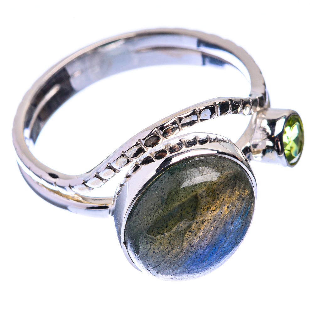 Premium Labradorite, Peridot Ring Size 9 (925 Sterling Silver) R141894