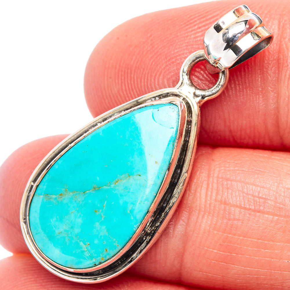 Royston Turquoise Pendant 1 3/8" (.925 Sterling Silver)