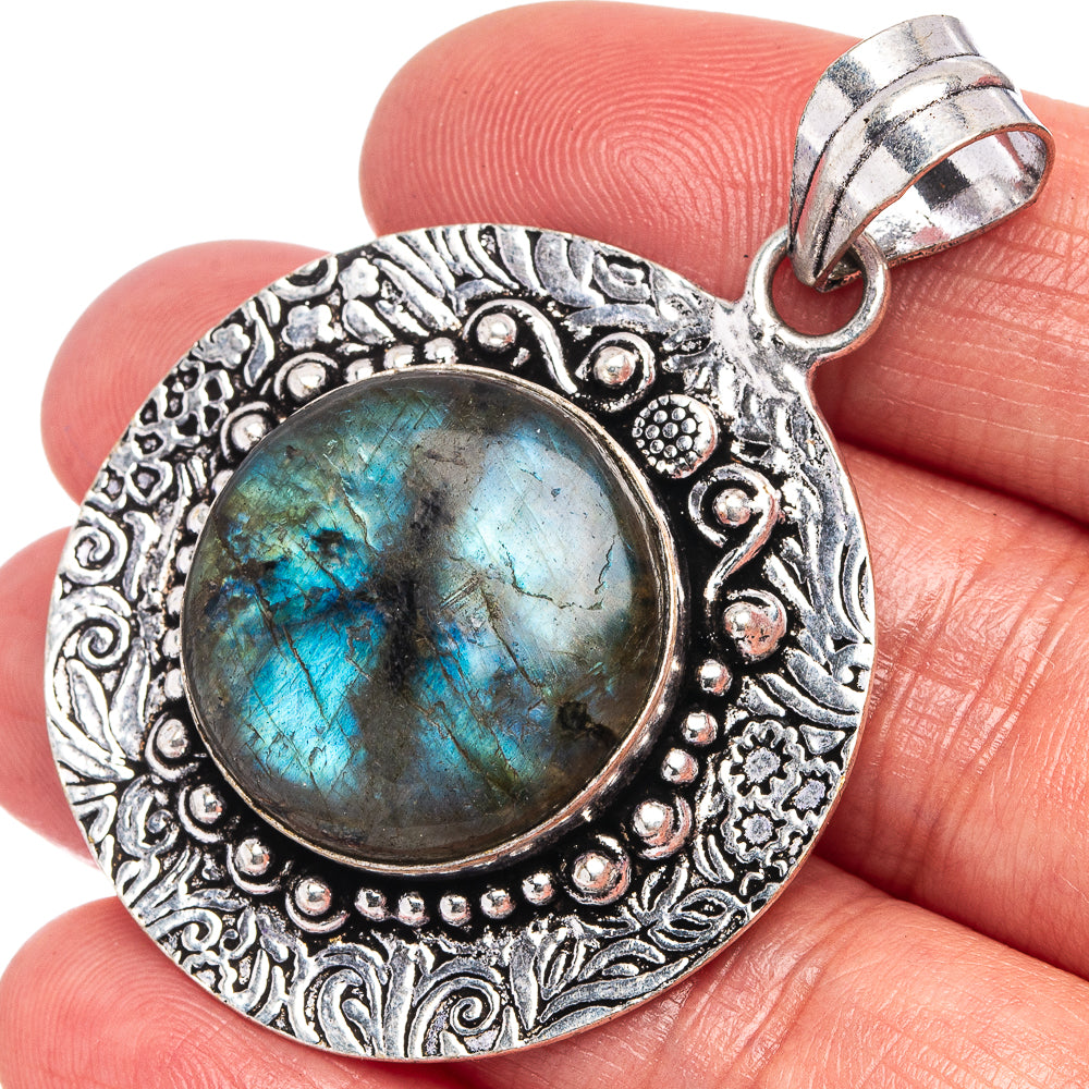 Labradorite Pendant 2" (German Silver)