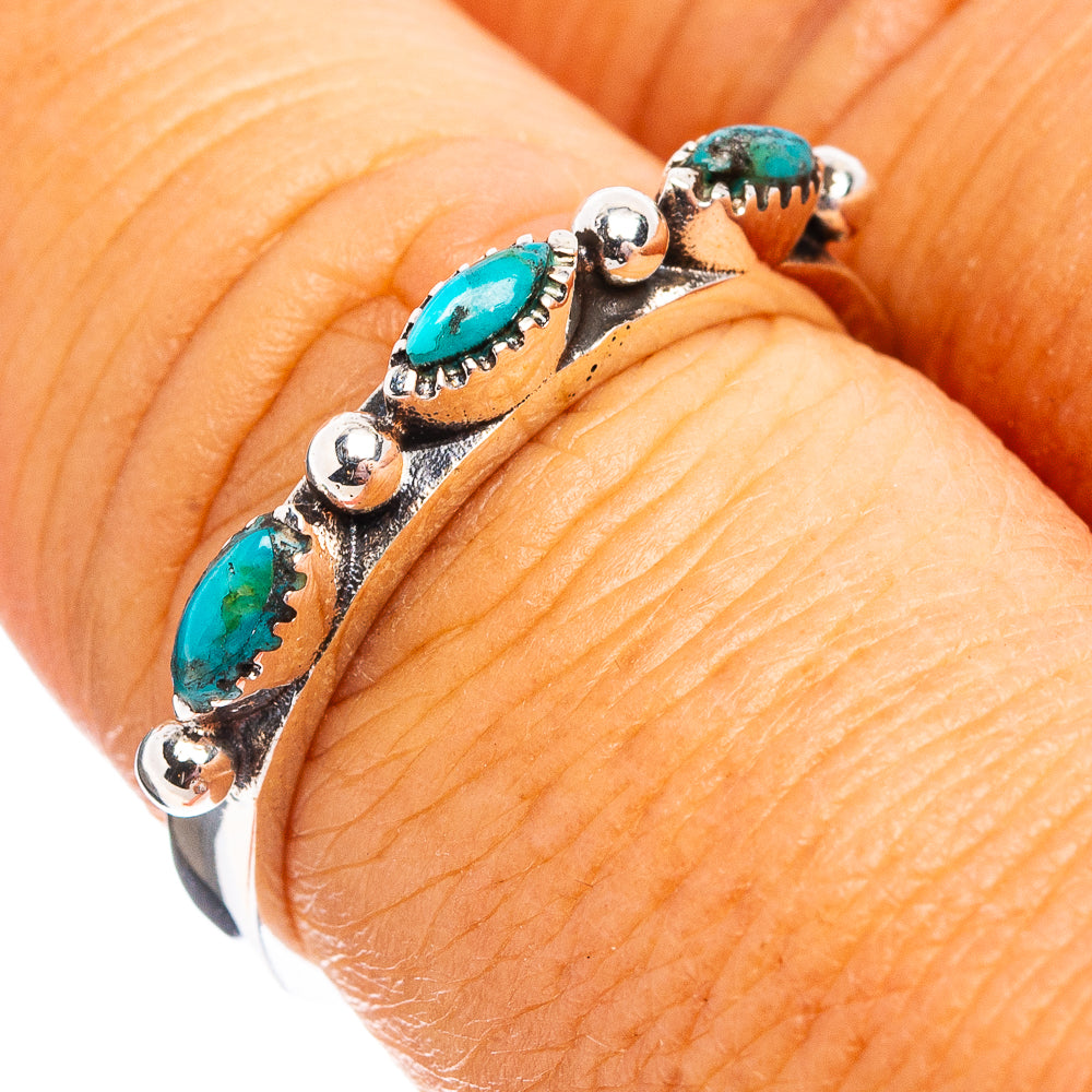 Native Style Mohave Turquoise Ring Size 7.75 (.925 Sterling Silver)