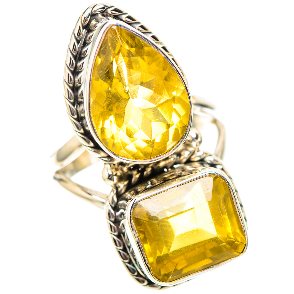 Large Faceted Citrine 925 Sterling Silver Ring Size 7.25 (925 Sterling Silver) RING139479