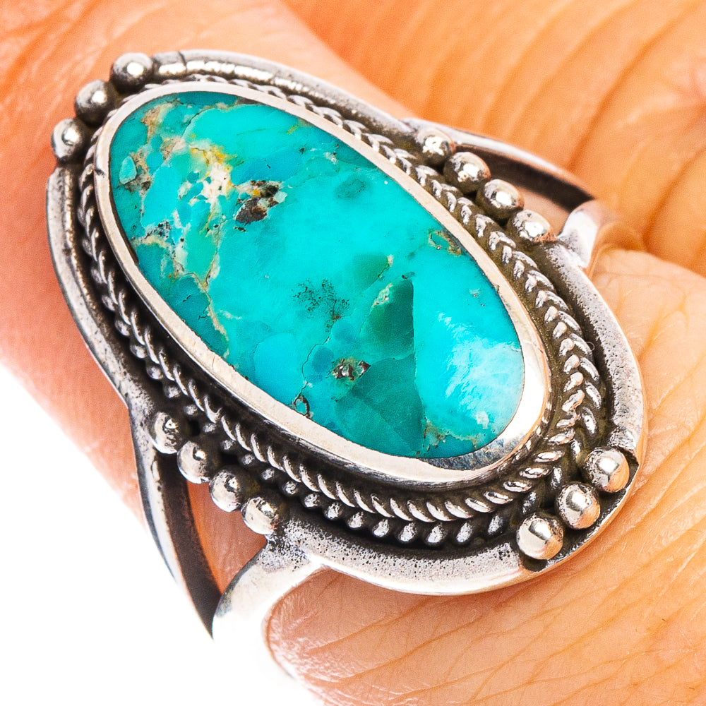 Arizona Turquoise Native Style Ring Size 6.75 (.925 Sterling Silver)