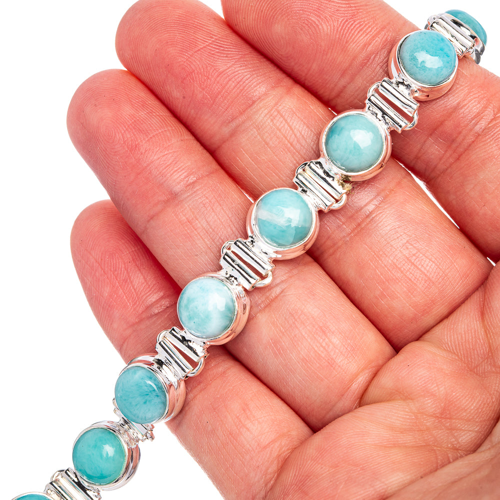 Larimar Bracelets 6 1/2 To 8 1/8" (925 Sterling Silver) B90330