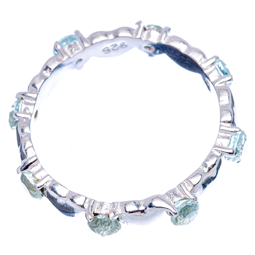 Blue Topaz Heart Dainty Ring Size 6 (.925 Sterling Silver)