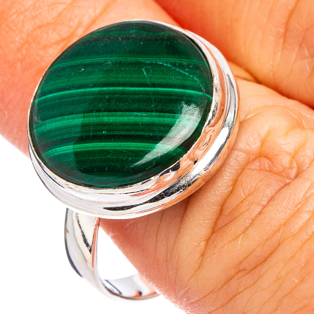 Malachite Ring Size 8.75 (.925 Sterling Silver)