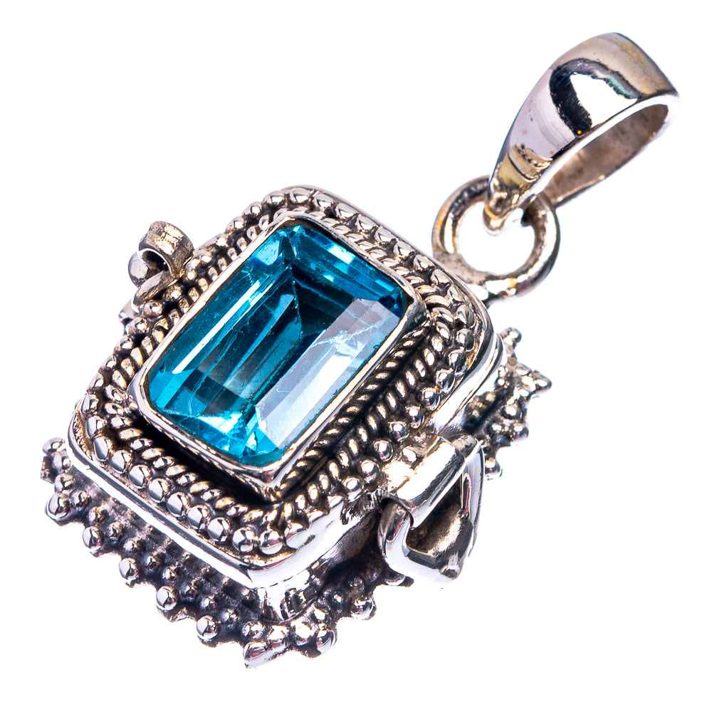 Poison Blue Topaz Pendant 1 1/4" (925 Sterling Silver) P38834