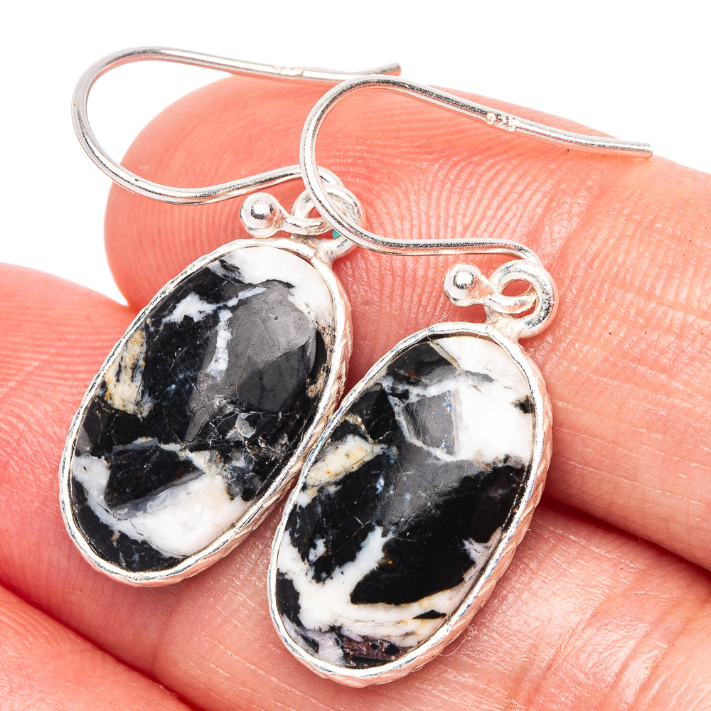 Zebra Jasper Earrings 1 1/4" (925 Sterling Silver) E2437