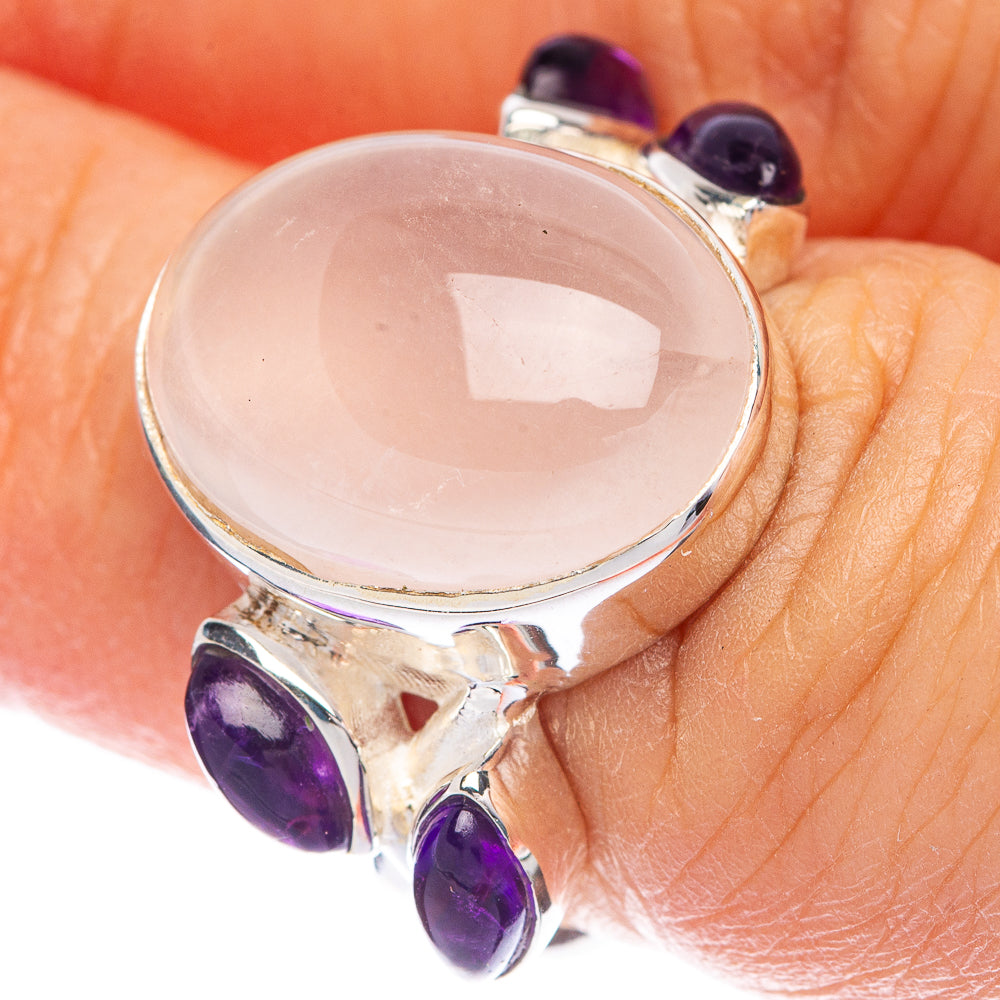 Rose Quartz, Amethyst Ring Size 6 (925 Sterling Silver) R144631