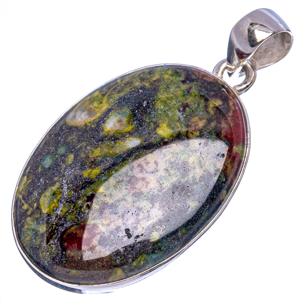 Dragon Blood Jasper Pendants 1 5/8" (925 Sterling Silver) P43256