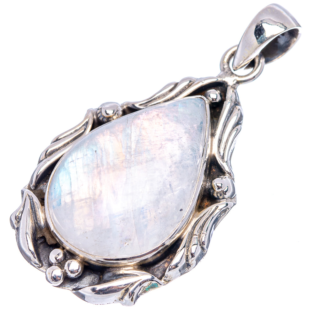 Premium Rainbow Moonstone Pendant 1 3/4" (.925 Sterling Silver)