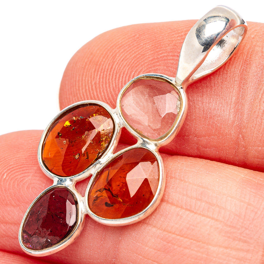 Rare Faceted Tourmaline Pendant 1 1/4" (.925 Sterling Silver)