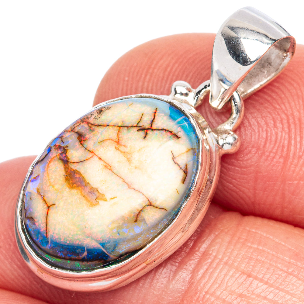 Rare Sterling Opal Pendant 1 1/8" (925 Sterling Silver) P41612