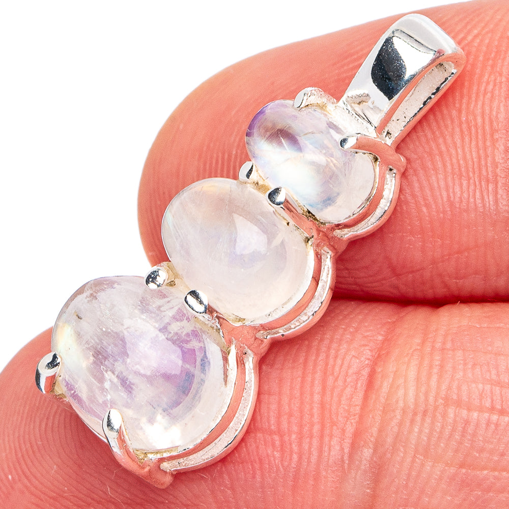 Rainbow Moonstone Pendant 1" (925 Sterling Silver) P45530