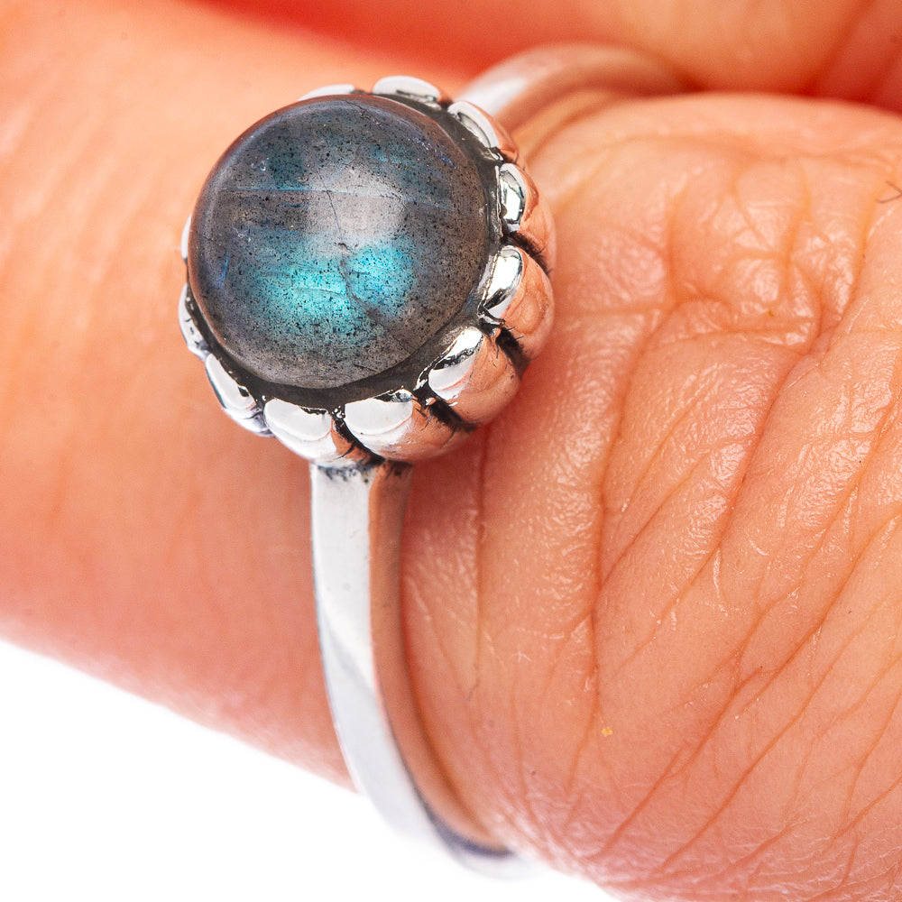 Labradorite Dainty Ring Size 8 (925 Sterling Silver) R145894