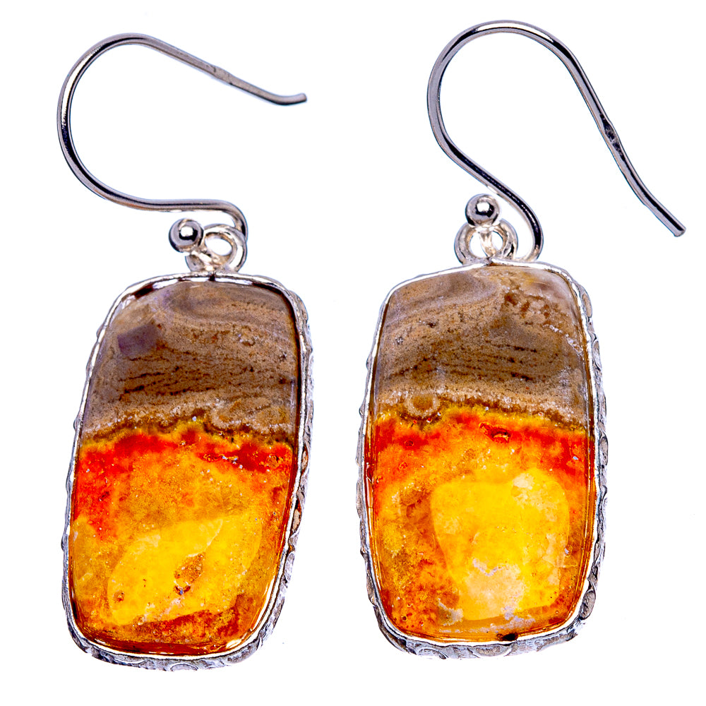 Bumble Bee Jasper Earrings 1 1/2" (925 Sterling Silver) E1737