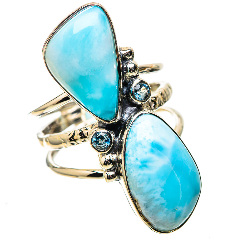 Signature Large Larimar, Blue Topaz Ring Size 8.75 (925 Sterling Silver) RING138159