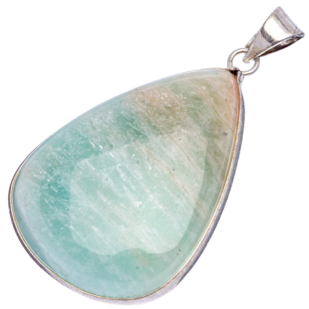 Amazonite Pendant 2 1/8" (Silver Plated)