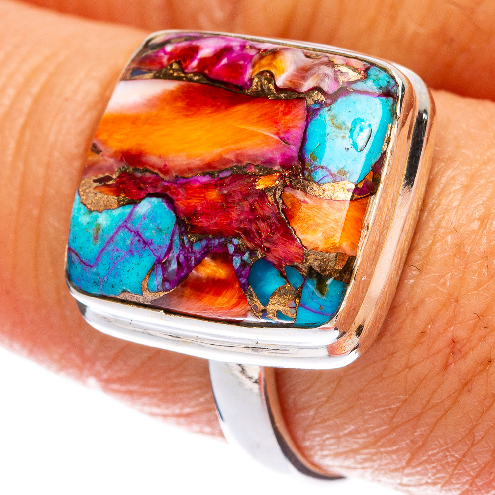 Spiny Oyster Turquoise Ring Size 8.75 (925 Sterling Silver) R146573